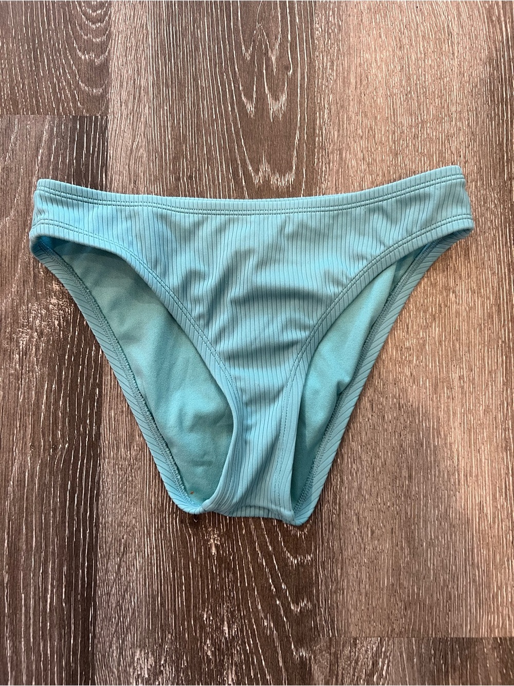Shade & Shore Teal Ribbed Cheeky Bikini Bottom XS